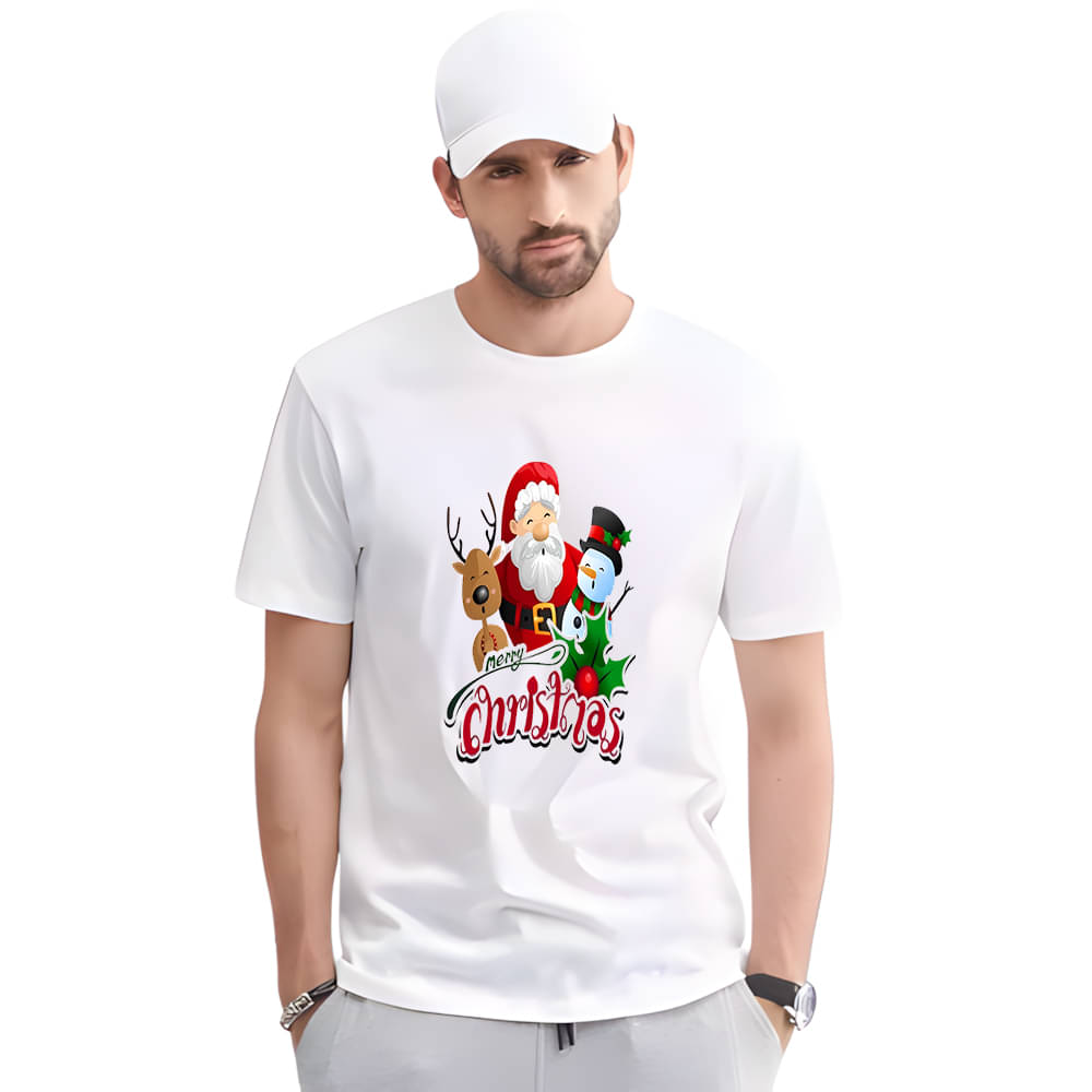     			LUXELOOT Men Polyester Regular Fit Printed T-Shirt ( White )