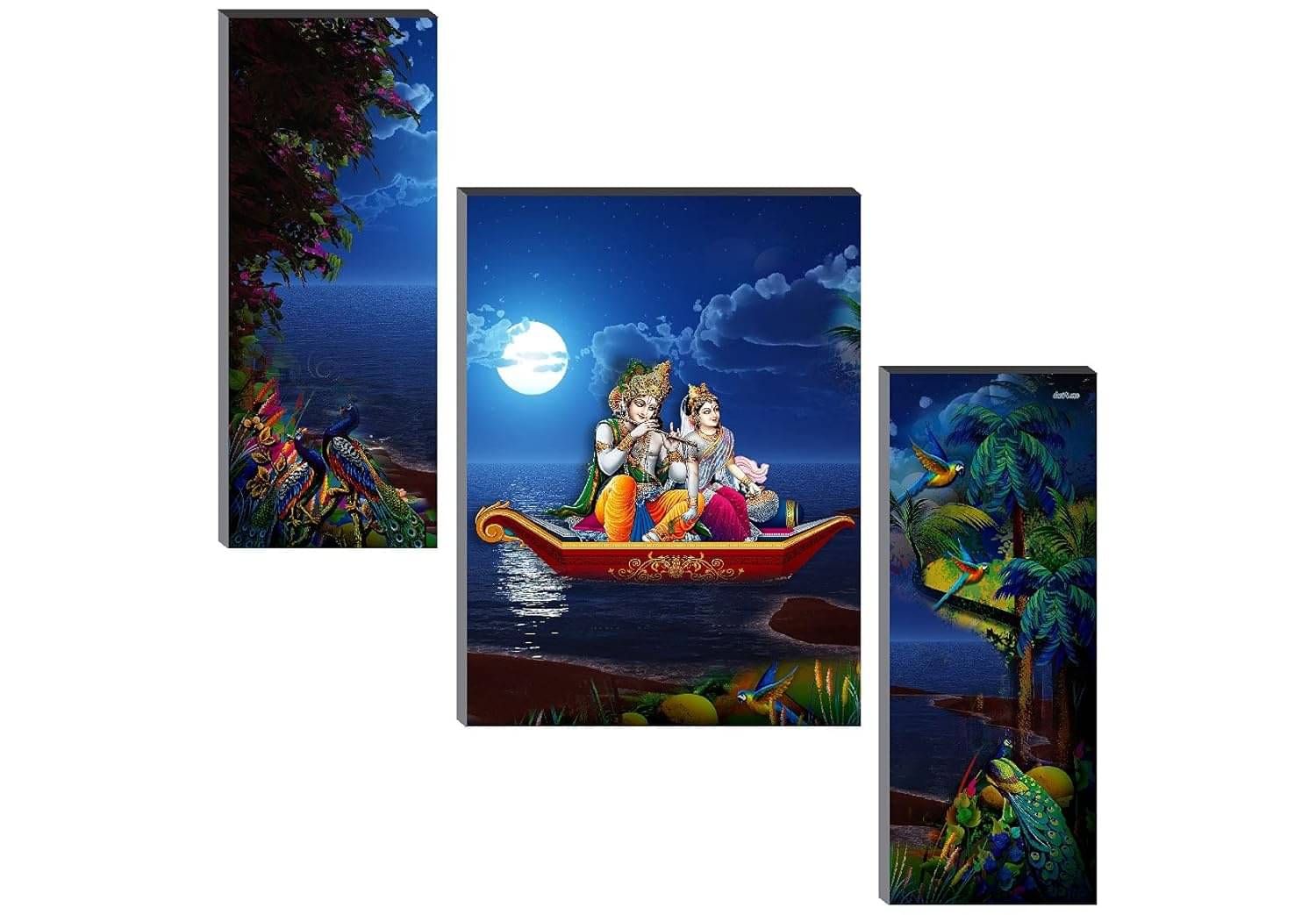 MahiArt Set Of 3 Radha Krishna Wall Paintings For Living Room Gift Items 12 x 18 inch MahiArt Set Of 3 Radha Krishna Wall Paintings For Living Room Gift Items 12 x 18 inch