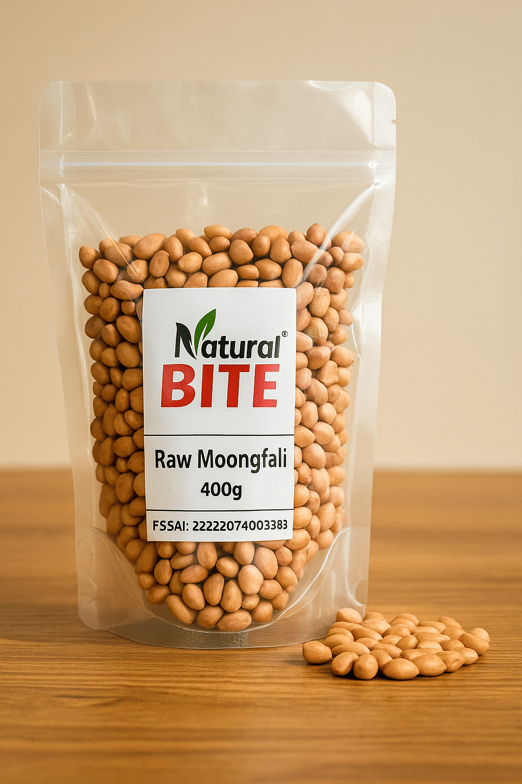     			NATURAL BITE INDIA Raw peanut { Moonfali } 400 gm