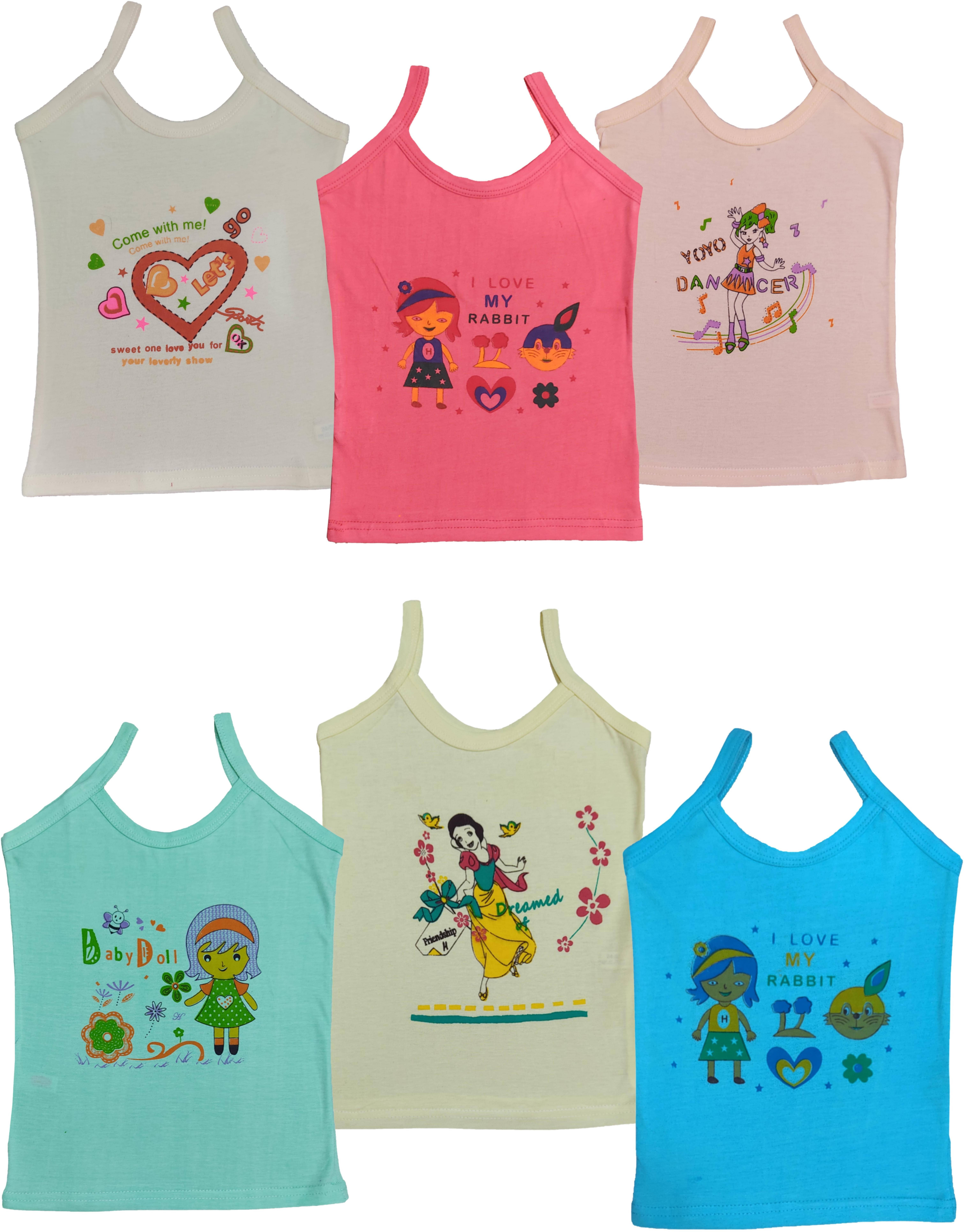    			NEW TRINATH HOSIERY Pack of 6 Girls Cotton Camisoles ( Multicolor )