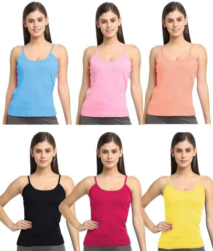 NEW TRINATH HOSIERY Pack of 6 Girls Cotton Camisoles ( Multicolor 8 ) NEW TRINATH HOSIERY Pack of 6 Girls Cotton Camisoles ( Multicolor 8 )