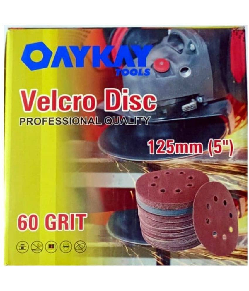 OAYKAY TOOLS VELCRO DISC 125MM (5") PROFESSIONALS QUALITY 60 GRIT PACK OF 100 OAYKAY TOOLS VELCRO DISC 125MM (5") PROFESSIONALS QUALITY 60 GRIT PACK OF 100