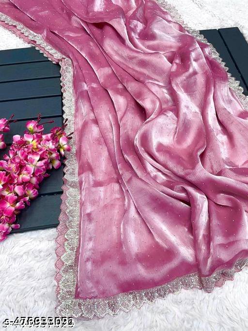 PMD Fashion Silk Embellished Banarasi saree With Unstitched Blouse Piece ( Pink ) PMD Fashion Silk Embellished Banarasi saree With Unstitched Blouse Piece ( Pink )