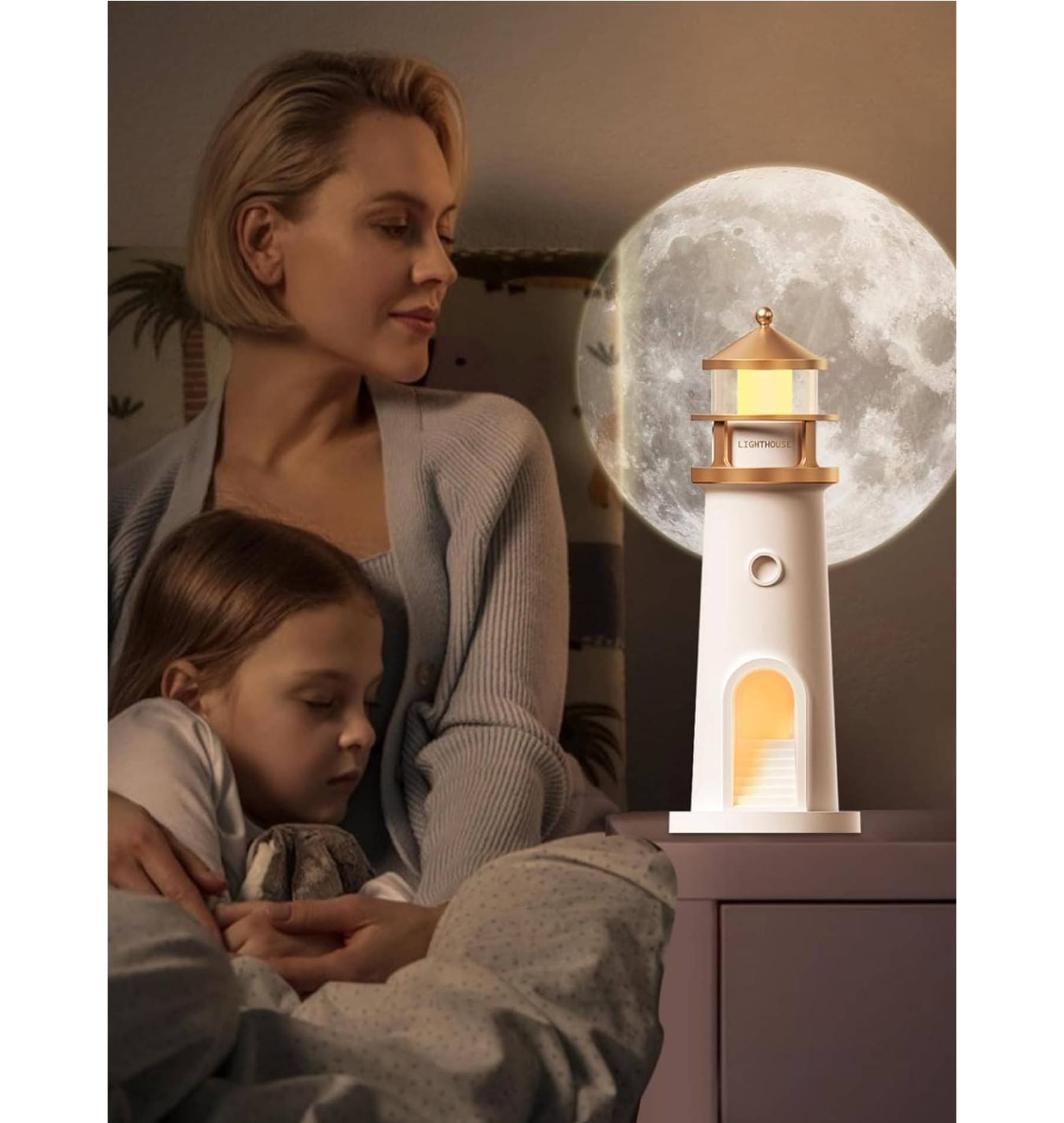 QitmirMKT New Lighthouse Lamp Moon Projector Light White Bedside Table Lamp ( Pack of 1 ) QitmirMKT New Lighthouse Lamp Moon Projector Light White Bedside Table Lamp ( Pack of 1 )