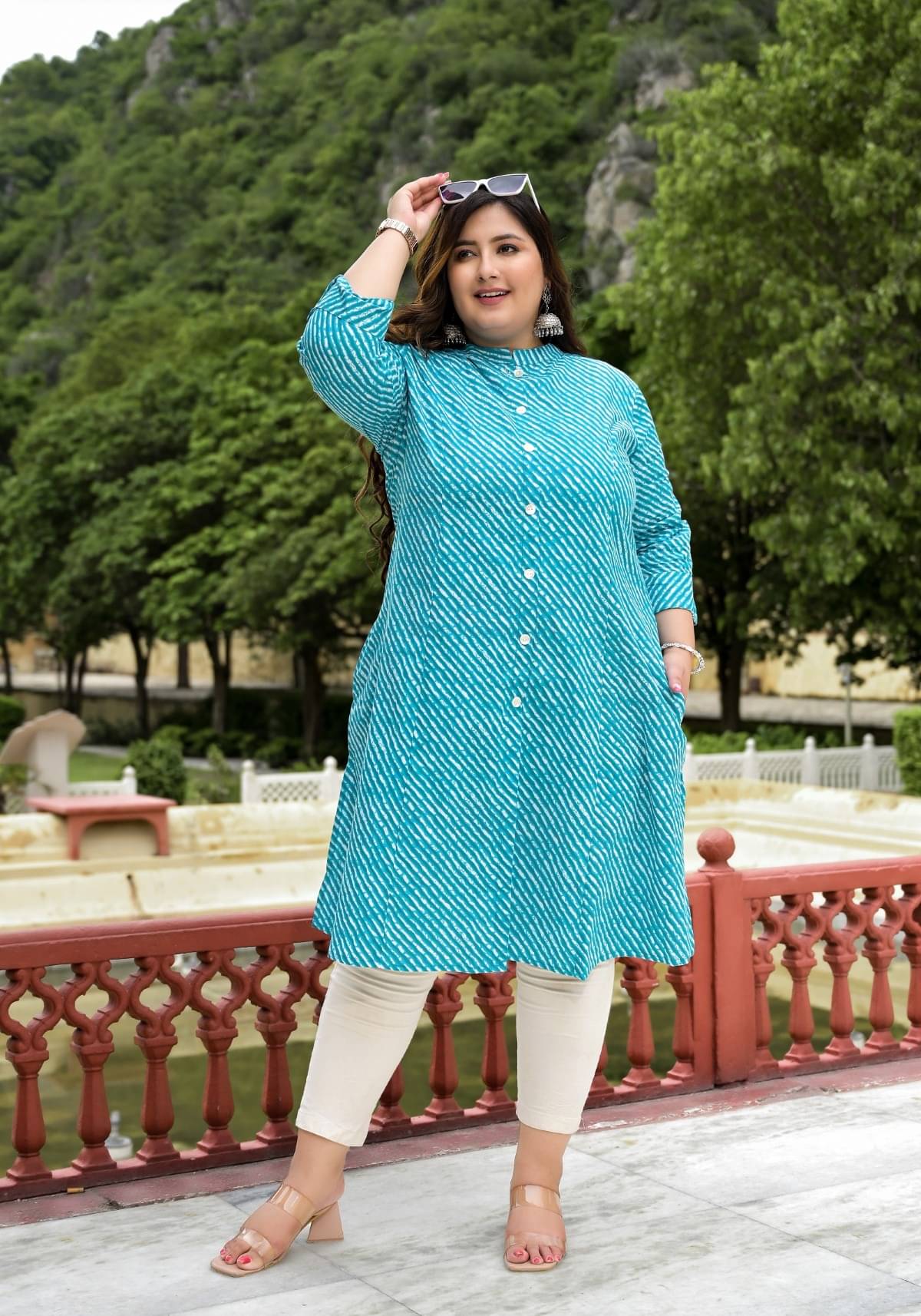     			Ropa De Moda Women Cotton Printed A-line Kurti ( Green )