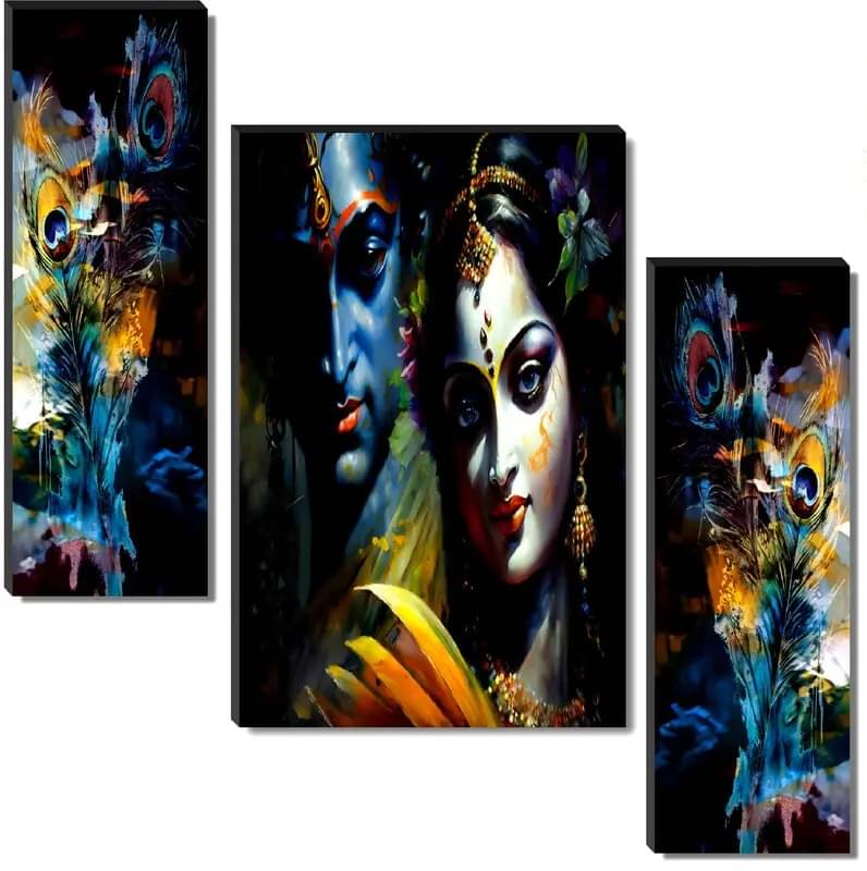 SNDArt Set Of 3 Radha Krishna Wall Paintings For Home Decor Gift Items 12 x 18 inch SNDArt Set Of 3 Radha Krishna Wall Paintings For Home Decor Gift Items 12 x 18 inch