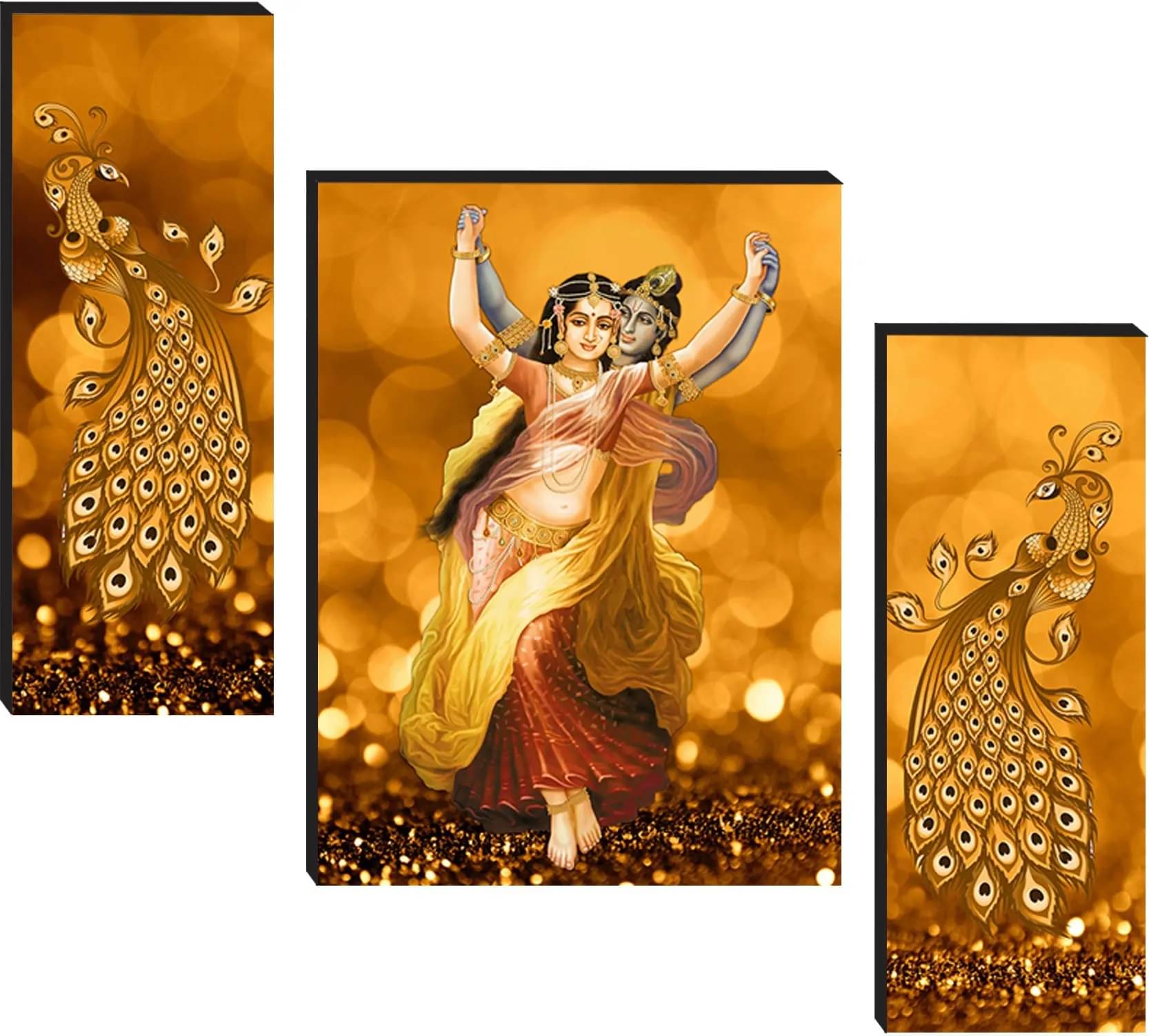 SNDArt Set Of 3 Radha Krishna Wall Paintings For Wall Decor Gift Items 12 x 18 inch SNDArt Set Of 3 Radha Krishna Wall Paintings For Wall Decor Gift Items 12 x 18 inch