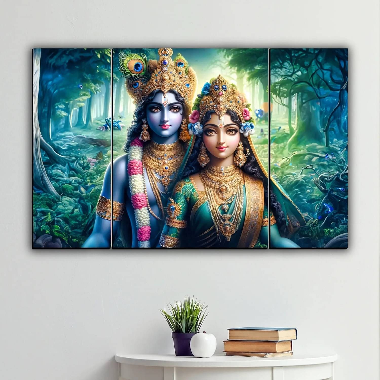     			SNDArt Set Of 3 Radha Krishna Wall Paintings For Wall Decor Gift Items 12 x 18 inch
