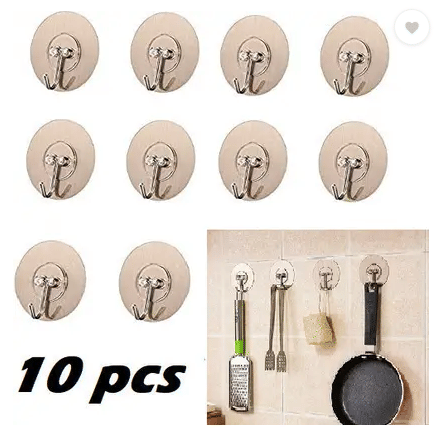 Sansuka Wall Hooks Adhesive No Drilling Waterproof for Home Kitchen Bathroom (Pack of 10) Sansuka Wall Hooks Adhesive No Drilling Waterproof for Home Kitchen Bathroom (Pack of 10)
