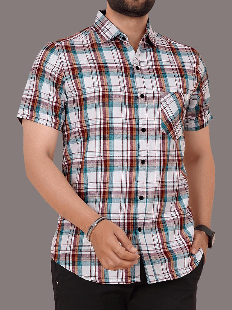 Raymond Cotton Regular Fit Half Sleeves Men's Formal Shirt Beige