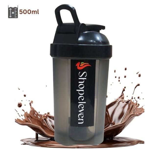 Shopeleven Plastic Black 500 mL Shaker ( Pack of 1 ) Shopeleven Plastic Black 500 mL Shaker ( Pack of 1 )
