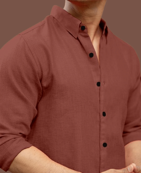 Silver Linen Regular Fit Solids Full Sleeves Men's Casual Shirt - Rust ( Pack of 1 ) Silver Linen Regular Fit Solids Full Sleeves Men's Casual Shirt - Rust ( Pack of 1 )