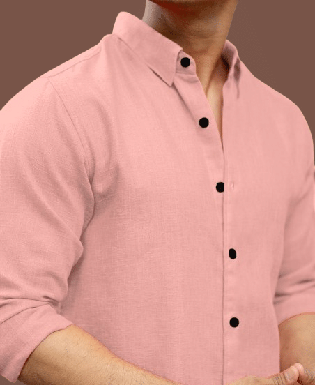     			Silver Linen Regular Fit Solids Full Sleeves Men's Casual Shirt - Pink ( Pack of 1 )