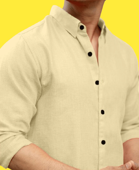     			Silver Linen Regular Fit Solids Full Sleeves Men's Casual Shirt - Yellow ( Pack of 1 )