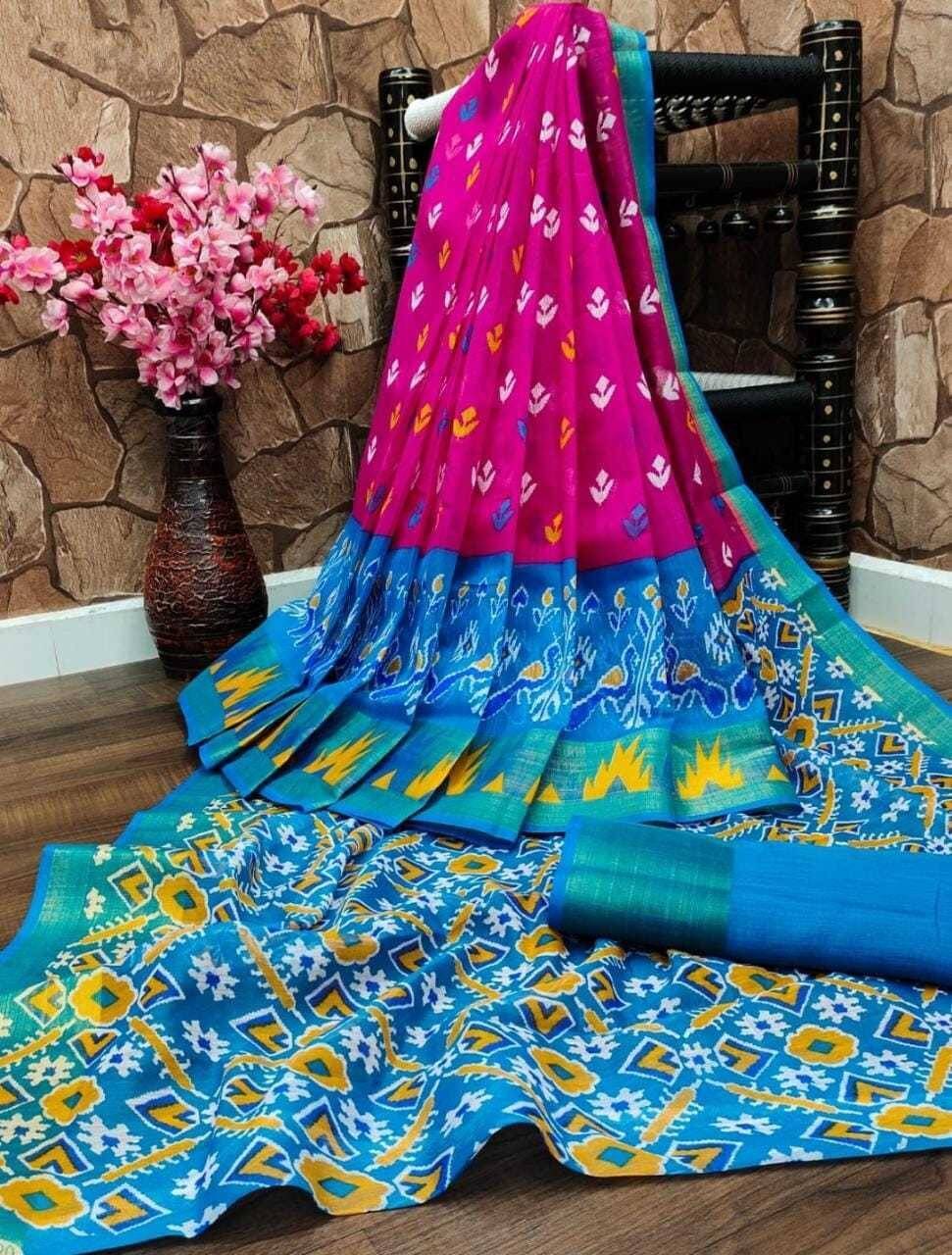     			Suali Cotton Silk Applique Saree With Unstitched Blouse Piece ( Pink )