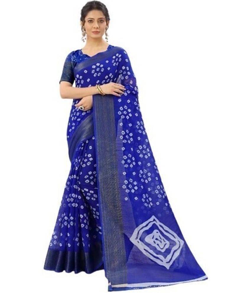 Suali Cotton Silk Applique Saree With Unstitched Blouse Piece ( Blue ) Suali Cotton Silk Applique Saree With Unstitched Blouse Piece ( Blue )