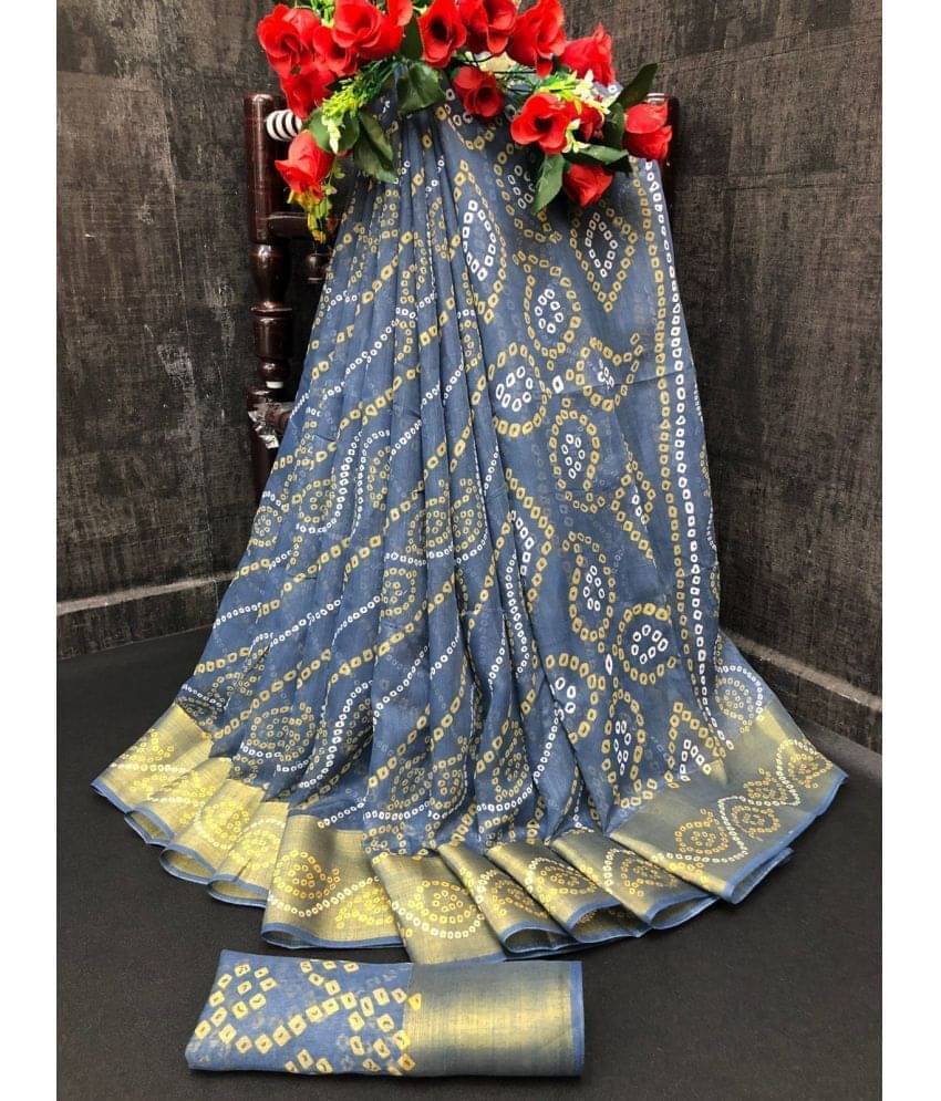     			Suali Cotton Silk Applique Saree With Unstitched Blouse Piece ( Grey )