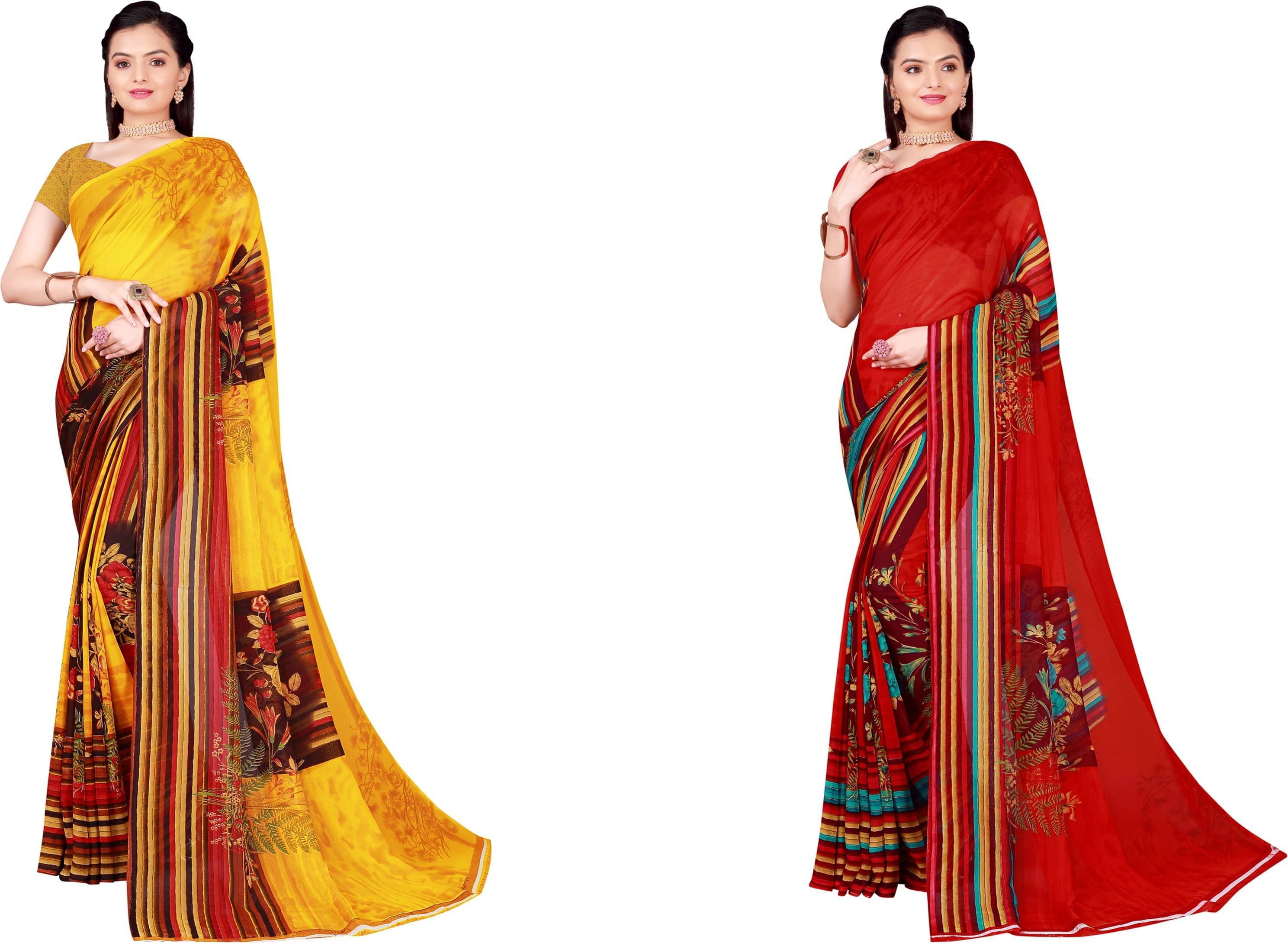 Suali Georgette Printed Saree With Unstitched Blouse Piece ( Multicolor 2 ) Suali Georgette Printed Saree With Unstitched Blouse Piece ( Multicolor 2 )