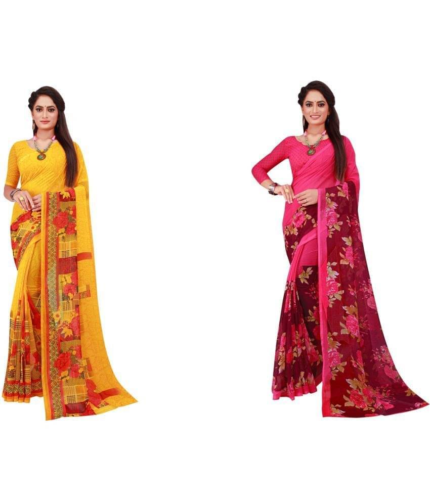 Suali Georgette Printed Saree With Unstitched Blouse Piece ( Green ) Suali Georgette Printed Saree With Unstitched Blouse Piece ( Green )