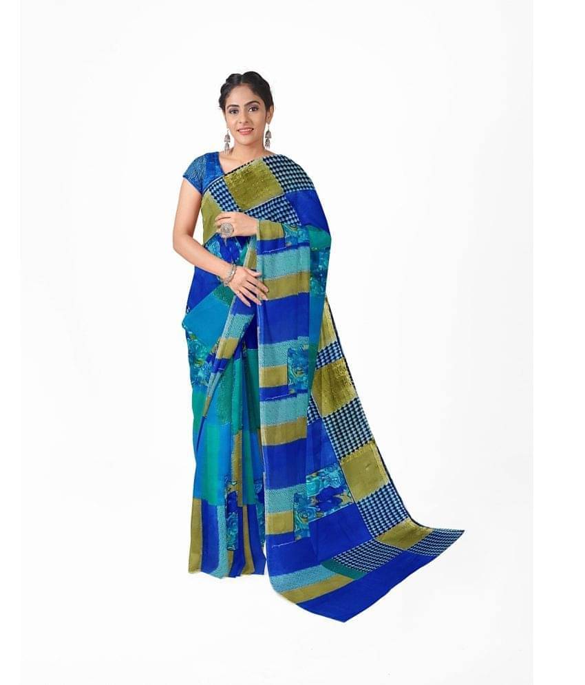     			Suali Net Cut Outs Saree With Unstitched Blouse Piece ( Green )