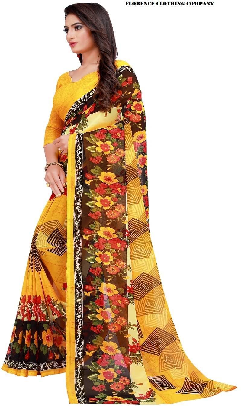 Suali Net Cut Outs Saree With Unstitched Blouse Piece ( Yellow ) Suali Net Cut Outs Saree With Unstitched Blouse Piece ( Yellow )
