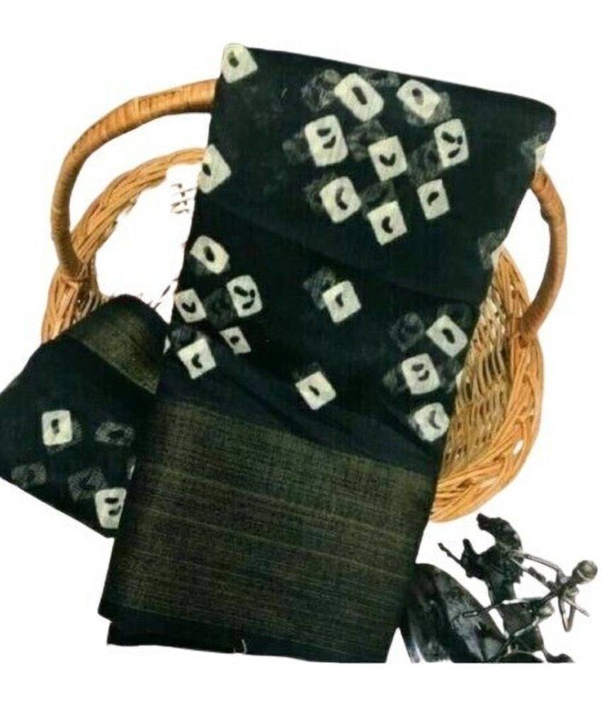     			Suali Net Cut Outs Saree With Unstitched Blouse Piece ( Black )