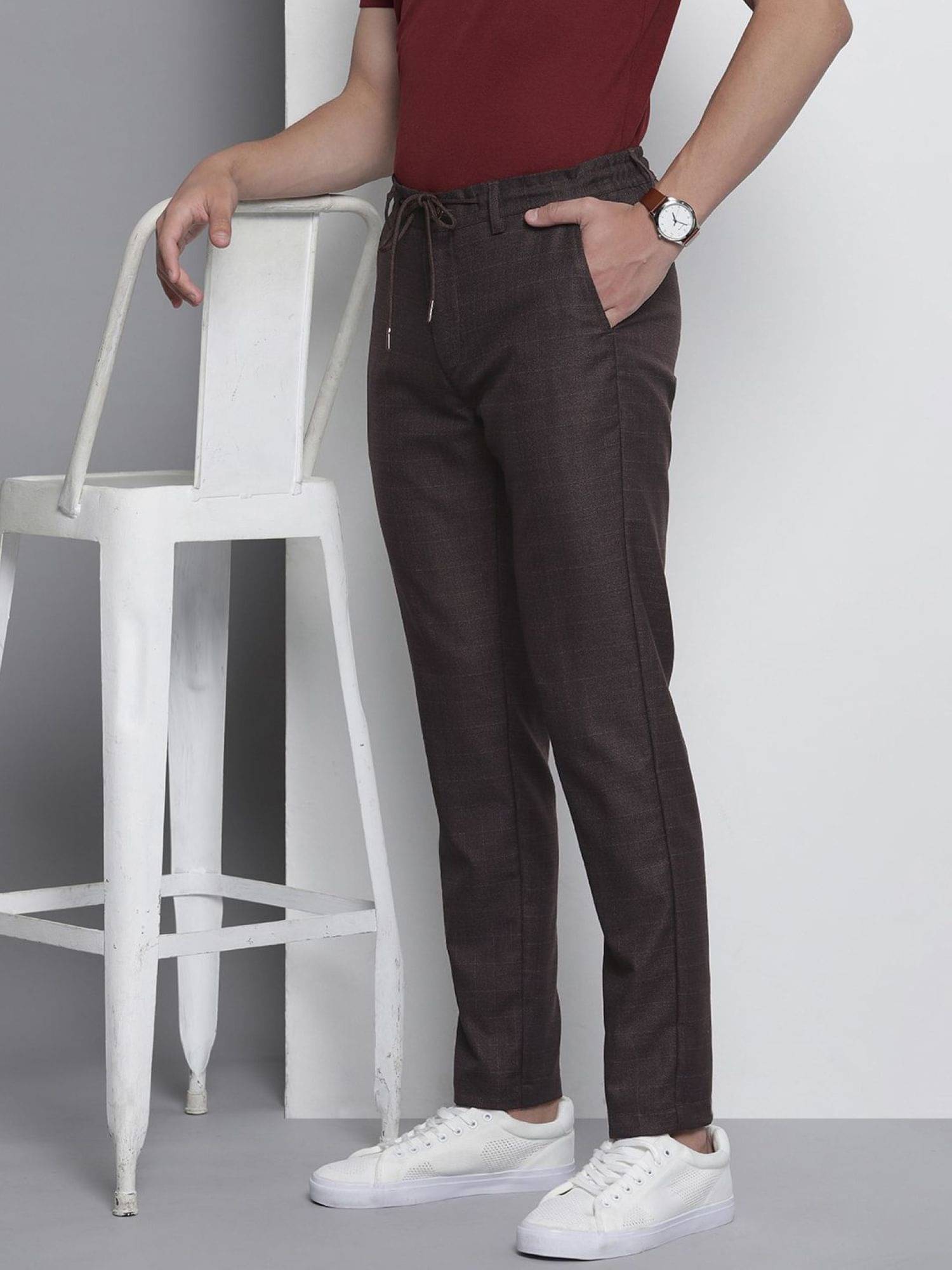     			The Indian Garage Co. Regular Men's Trouser - Maroon ( Pack of 1 )