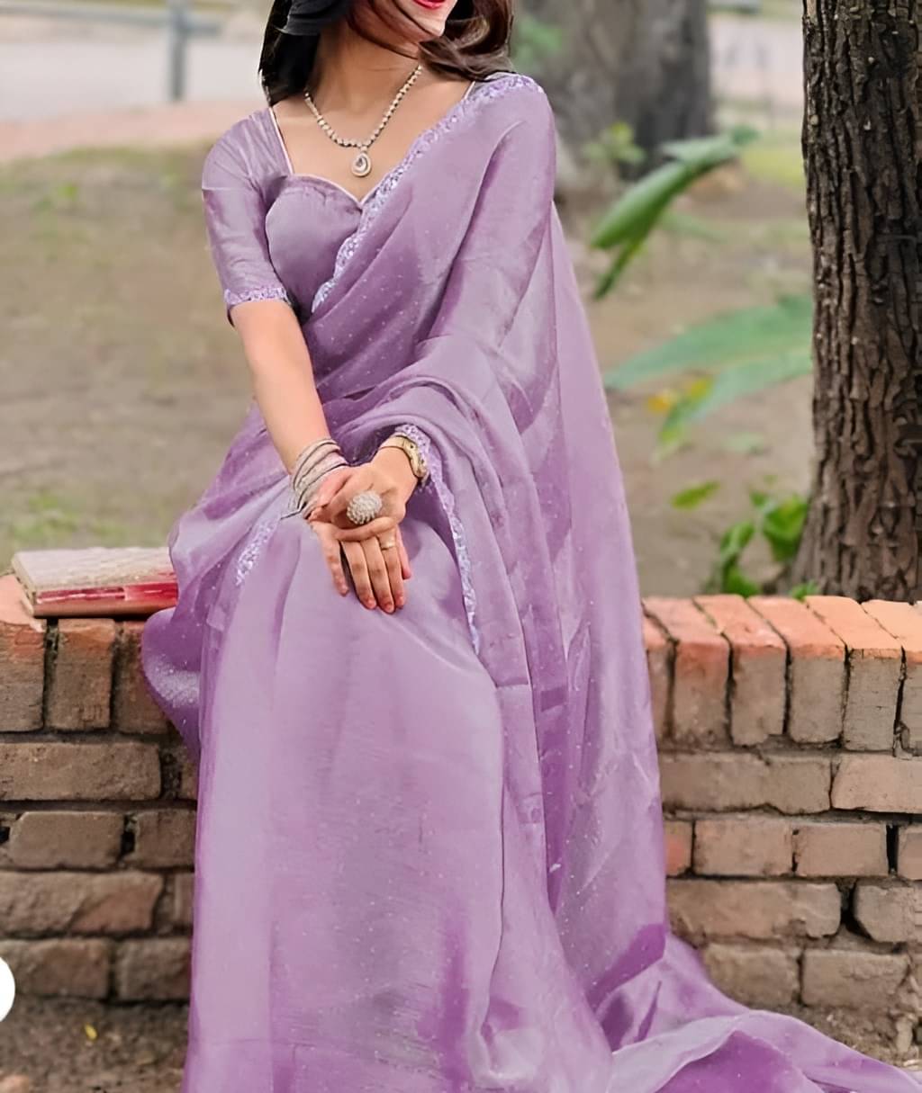 V FANCY Net Embellished Kanjeevaram Sarees With Stitched Blouse ( Purple ) V FANCY Net Embellished Kanjeevaram Sarees With Stitched Blouse ( Purple )