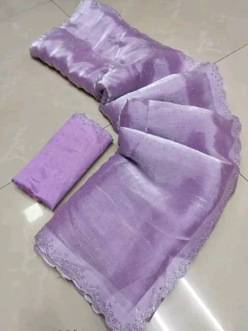     			V FANCY Net Embellished Kanjeevaram Sarees With Stitched Blouse ( Purple )