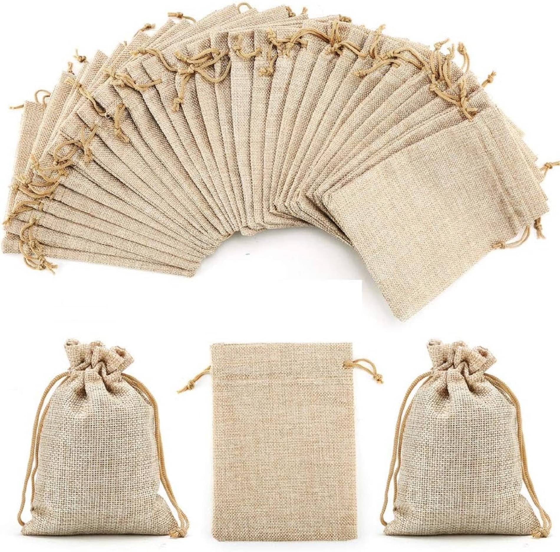     			Vardhman  Jute Potli Natural Hessian Bags for Fancy Return Gifts - Wedding - Functions - Baby Showers – Birthday packing  - Gifts Bags – (13 x 18 cm) – 10 pcs