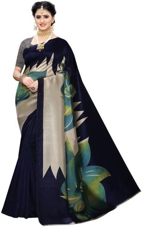 YUGAVEERAA Art Silk Printed Saree With Unstitched Blouse Piece ( Green ) YUGAVEERAA Art Silk Printed Saree With Unstitched Blouse Piece ( Green )