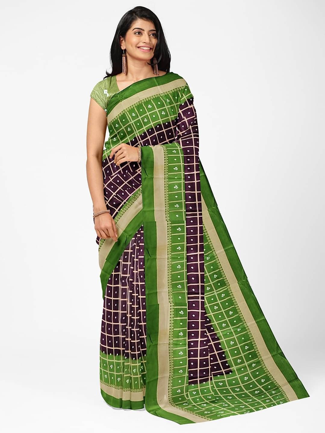     			YUGAVEERAA Art Silk Printed Saree With Unstitched Blouse Piece ( Brown )