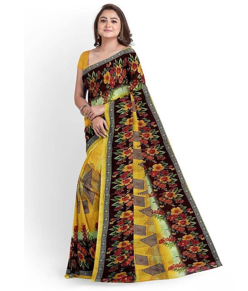 YUGAVEERAA Cotton Silk Applique Saree With Unstitched Blouse Piece ( Blue )     			YUGAVEERAA Cotton Silk Applique Saree With Unstitched Blouse Piece ( Blue )