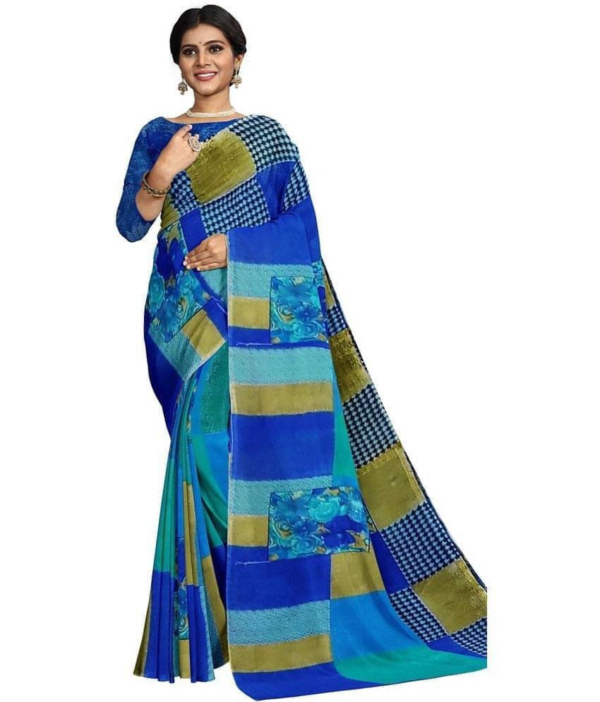     			YUGAVEERAA Cotton Silk Applique Saree With Unstitched Blouse Piece ( Green )