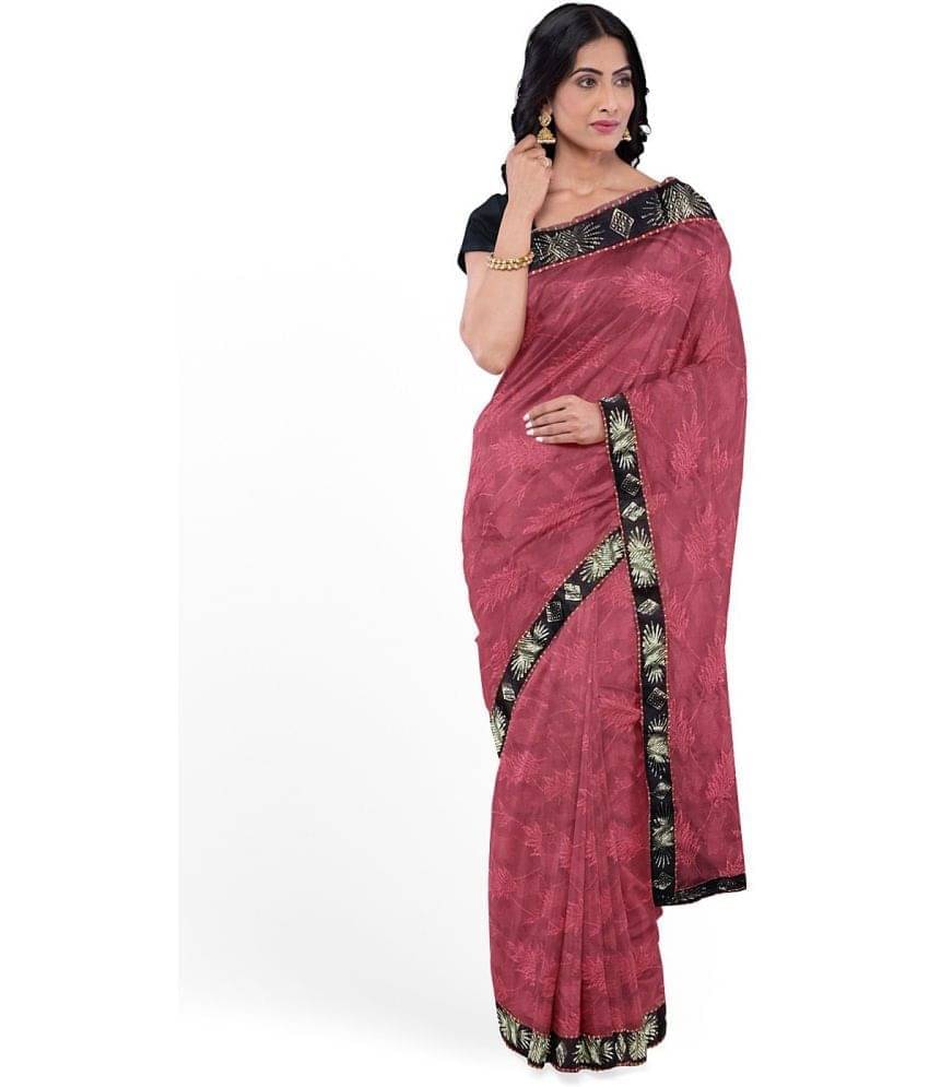 YUGAVEERAA Cotton Silk Applique Saree With Unstitched Blouse Piece ( Blue ) YUGAVEERAA Cotton Silk Applique Saree With Unstitched Blouse Piece ( Blue )
