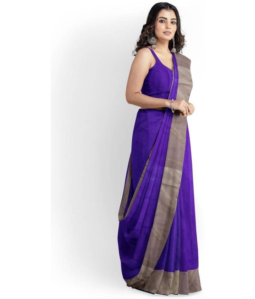     			YUGAVEERAA Cotton Silk Colorblock Saree With Unstitched Blouse Piece ( Brown )