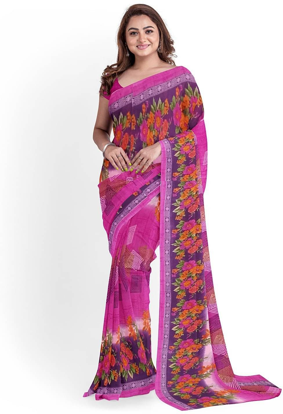     			YUGAVEERAA Cotton Silk Colorblock Saree With Unstitched Blouse Piece ( Black )