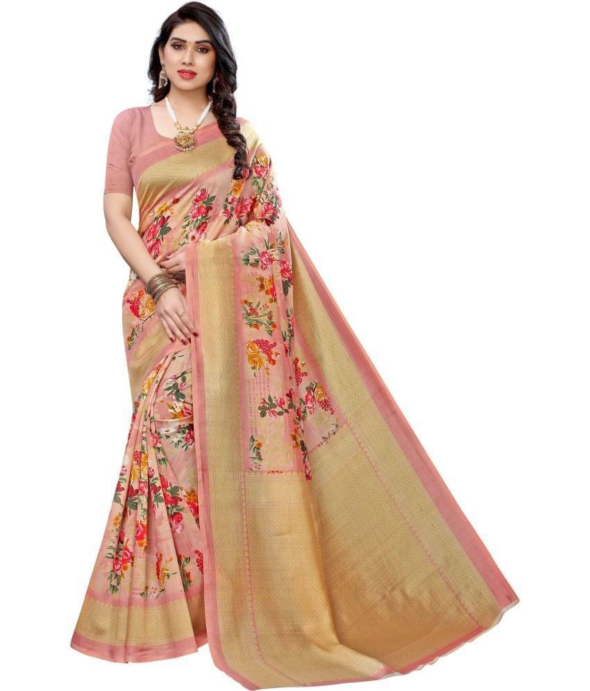     			YUGAVEERAA Net Cut Outs Saree With Unstitched Blouse Piece ( Multicolor )