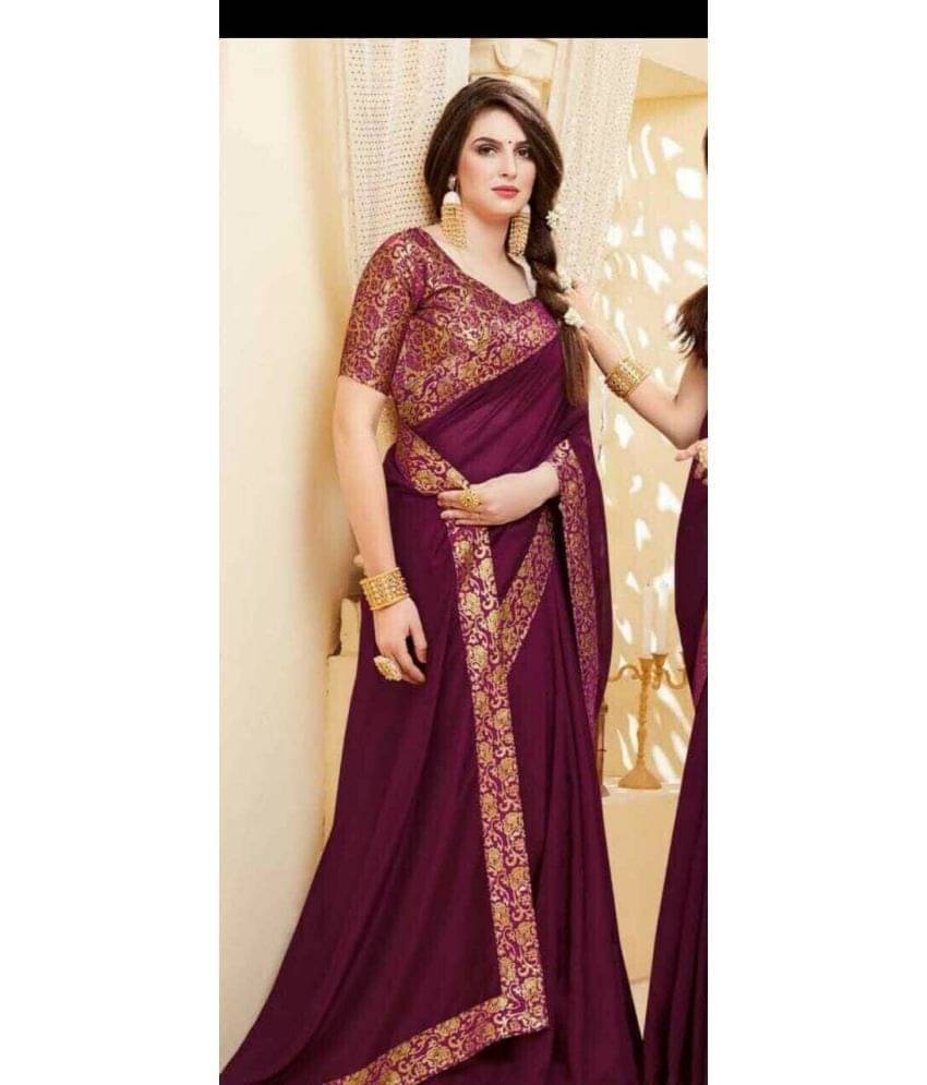 YUGAVEERAA Net Cut Outs Saree With Unstitched Blouse Piece ( Wine ) YUGAVEERAA Net Cut Outs Saree With Unstitched Blouse Piece ( Wine )