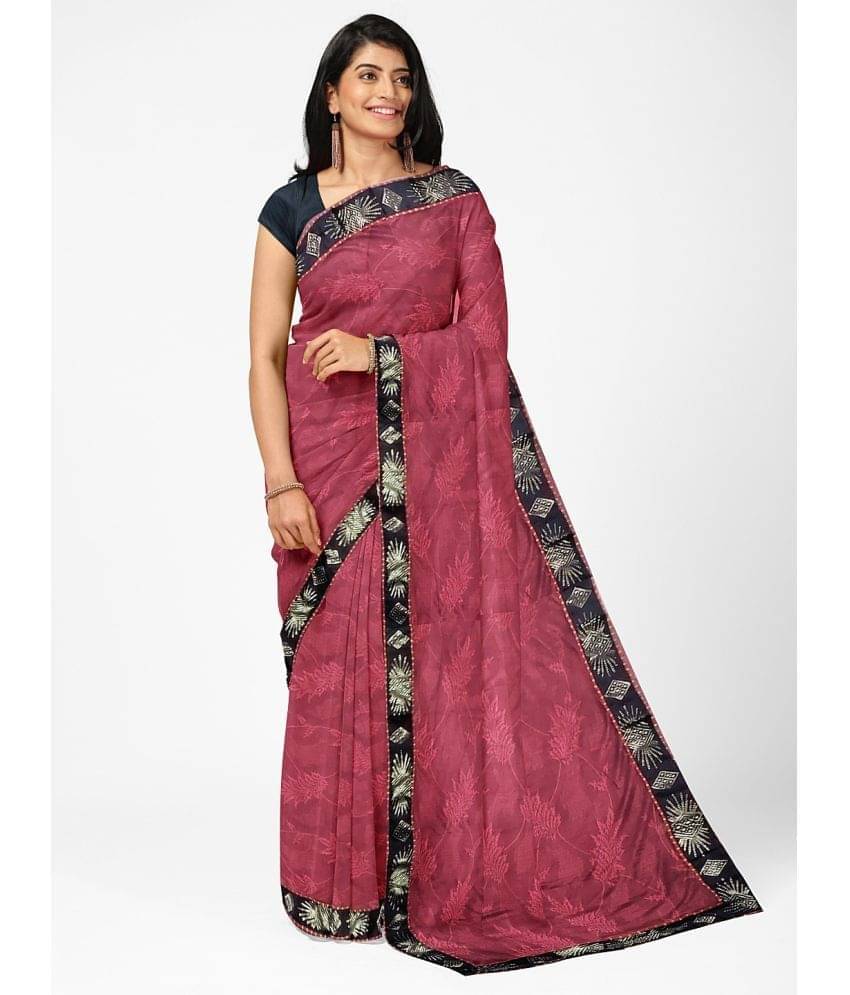 YUGAVEERAA Net Cut Outs Saree With Unstitched Blouse Piece ( Blue ) YUGAVEERAA Net Cut Outs Saree With Unstitched Blouse Piece ( Blue )