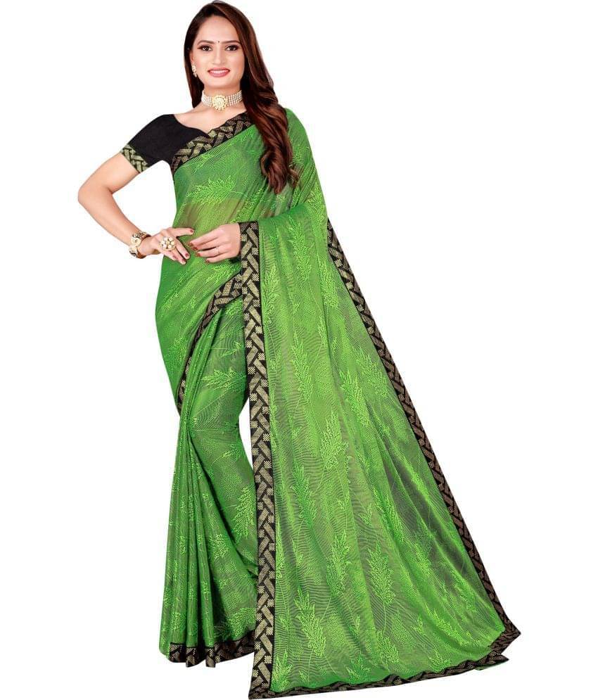 YUGAVEERAA Net Cut Outs Saree With Unstitched Blouse Piece ( Lime Green ) YUGAVEERAA Net Cut Outs Saree With Unstitched Blouse Piece ( Lime Green )