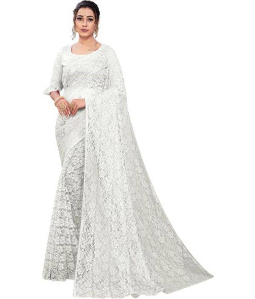 YUGAVEERAA Net Cut Outs Saree With Unstitched Blouse Piece ( Brown ) YUGAVEERAA Net Cut Outs Saree With Unstitched Blouse Piece ( Brown )