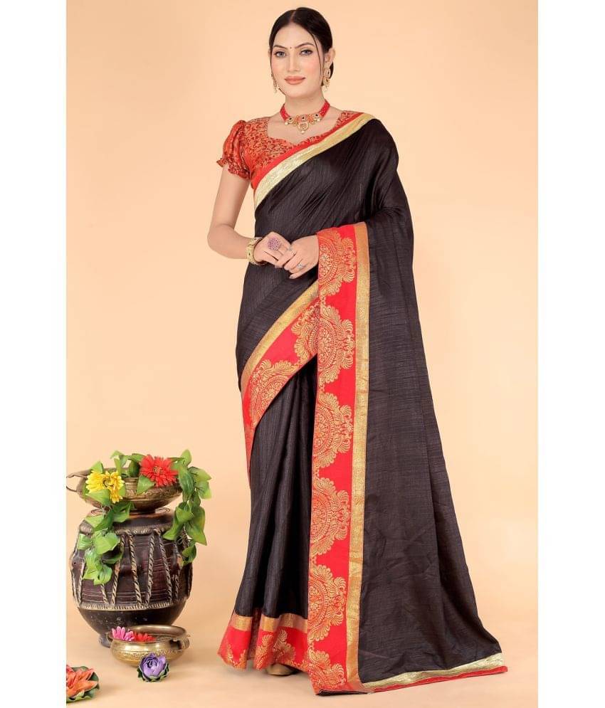 YUGAVEERAA Net Cut Outs Saree With Unstitched Blouse Piece ( Black ) YUGAVEERAA Net Cut Outs Saree With Unstitched Blouse Piece ( Black )