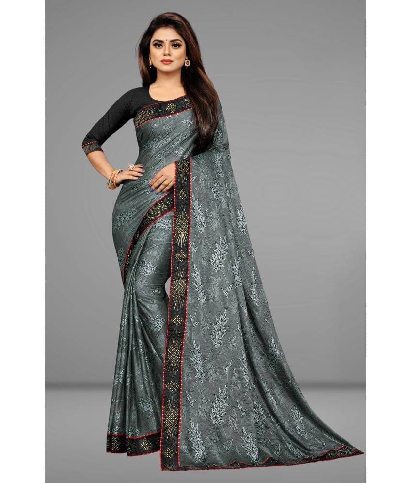 YUGAVEERAA Net Cut Outs Saree With Unstitched Blouse Piece ( Grey ) YUGAVEERAA Net Cut Outs Saree With Unstitched Blouse Piece ( Grey )