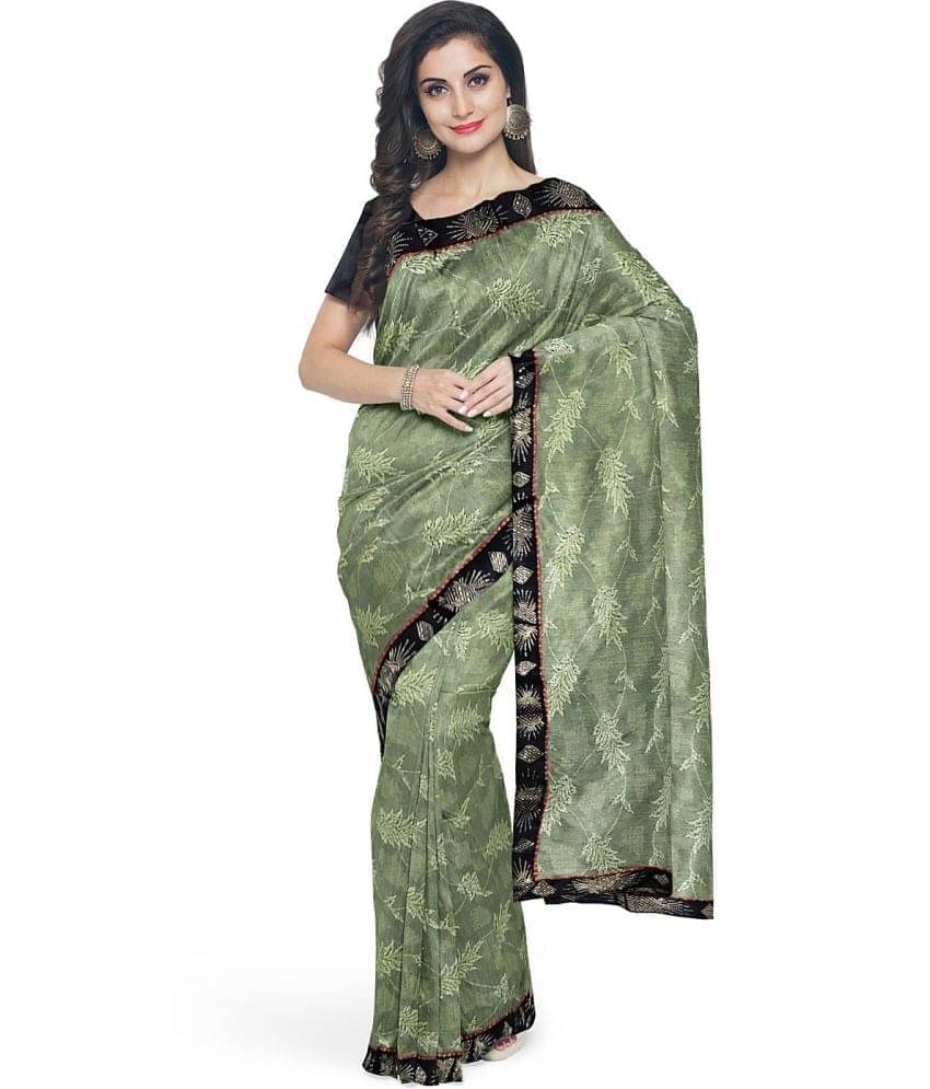     			YUGAVEERAA Net Cut Outs Saree With Unstitched Blouse Piece ( Blue )