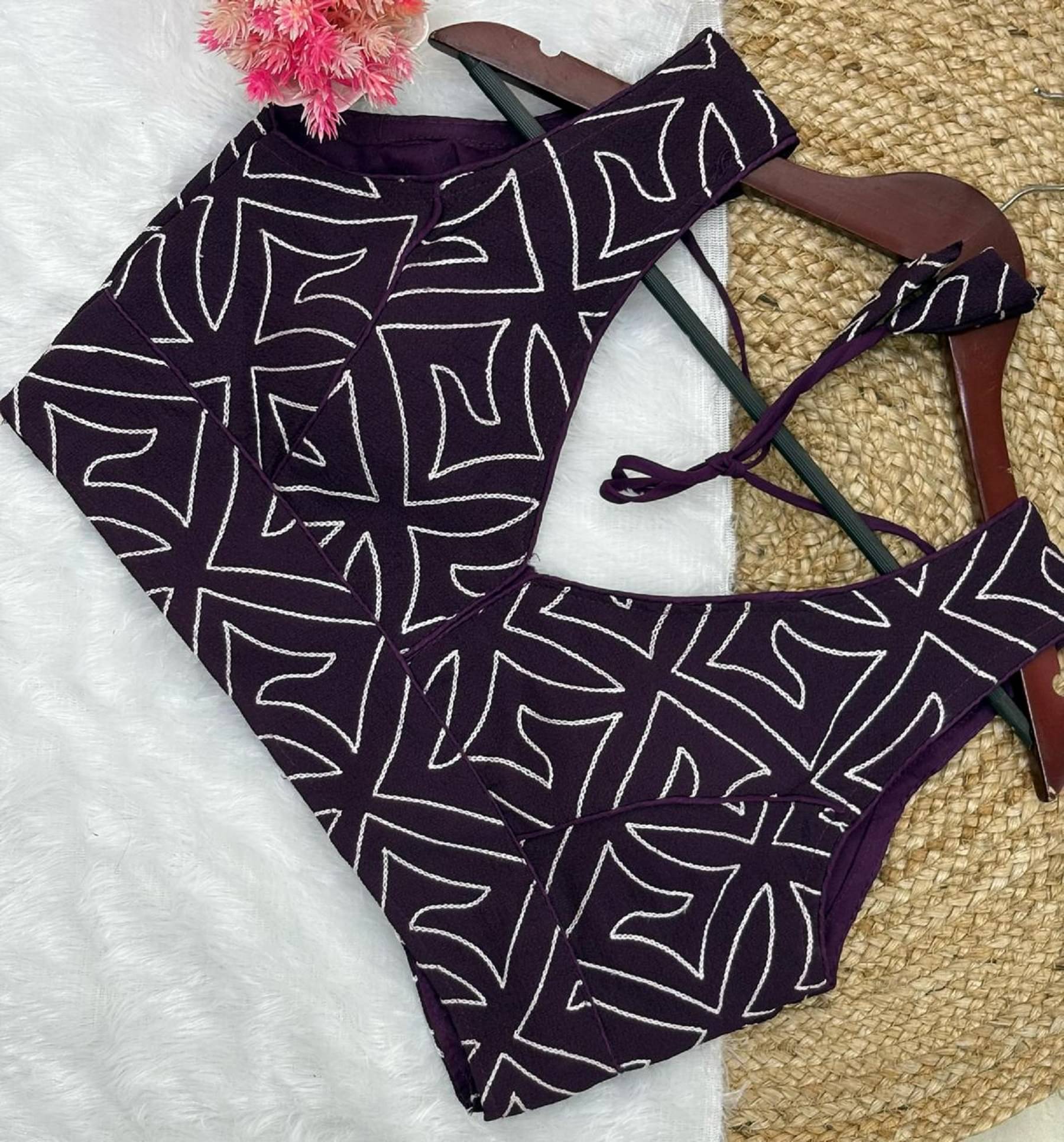 ARZ Purple Readymade with Pad Cotton Women's Blouse ( Pack of 1 ) ARZ Purple Readymade with Pad Cotton Women's Blouse ( Pack of 1 )