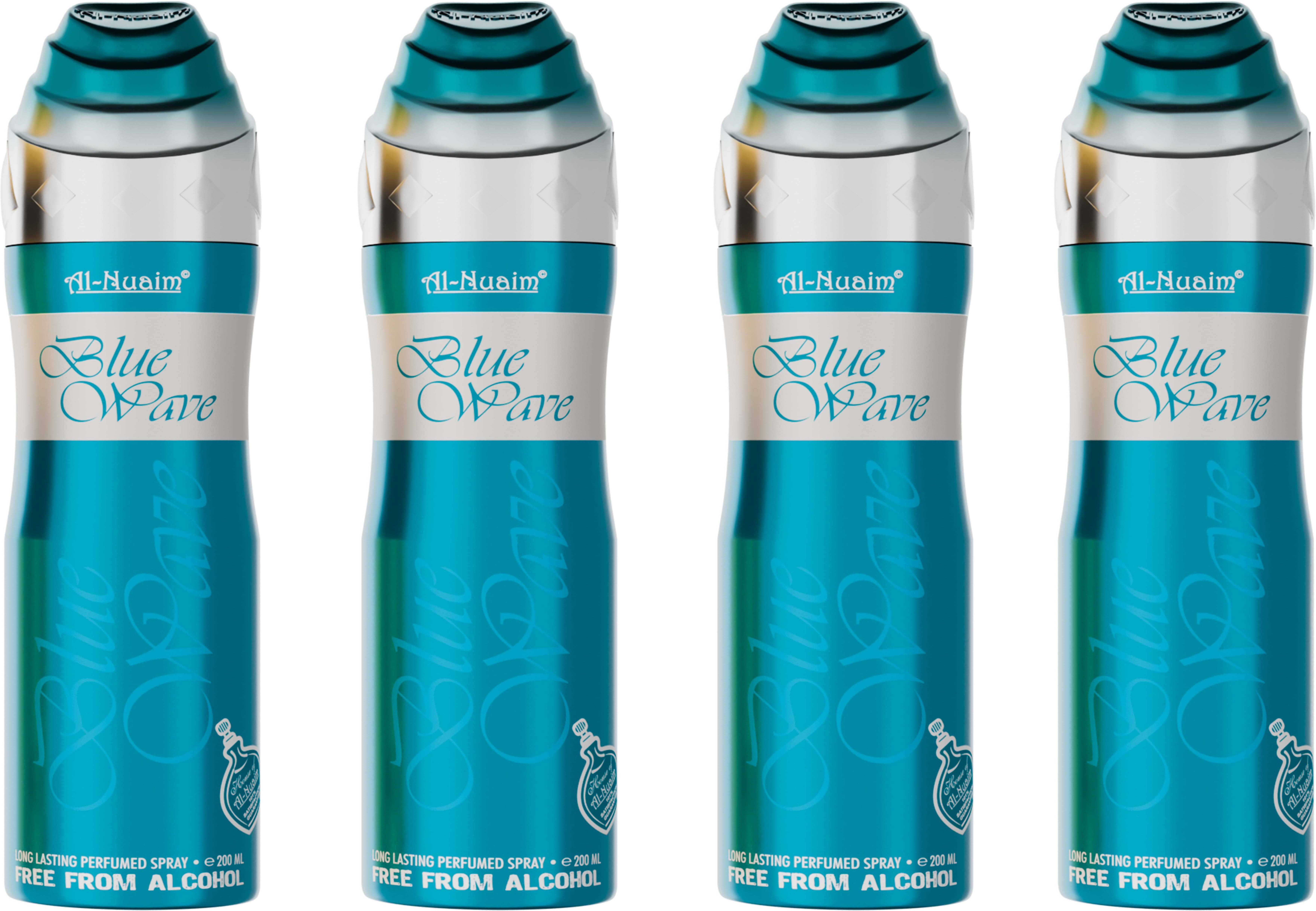    			Al-Nuaim Blue Wave Deodorant Spray for Unisex 100 ml ( Pack of 4 )
