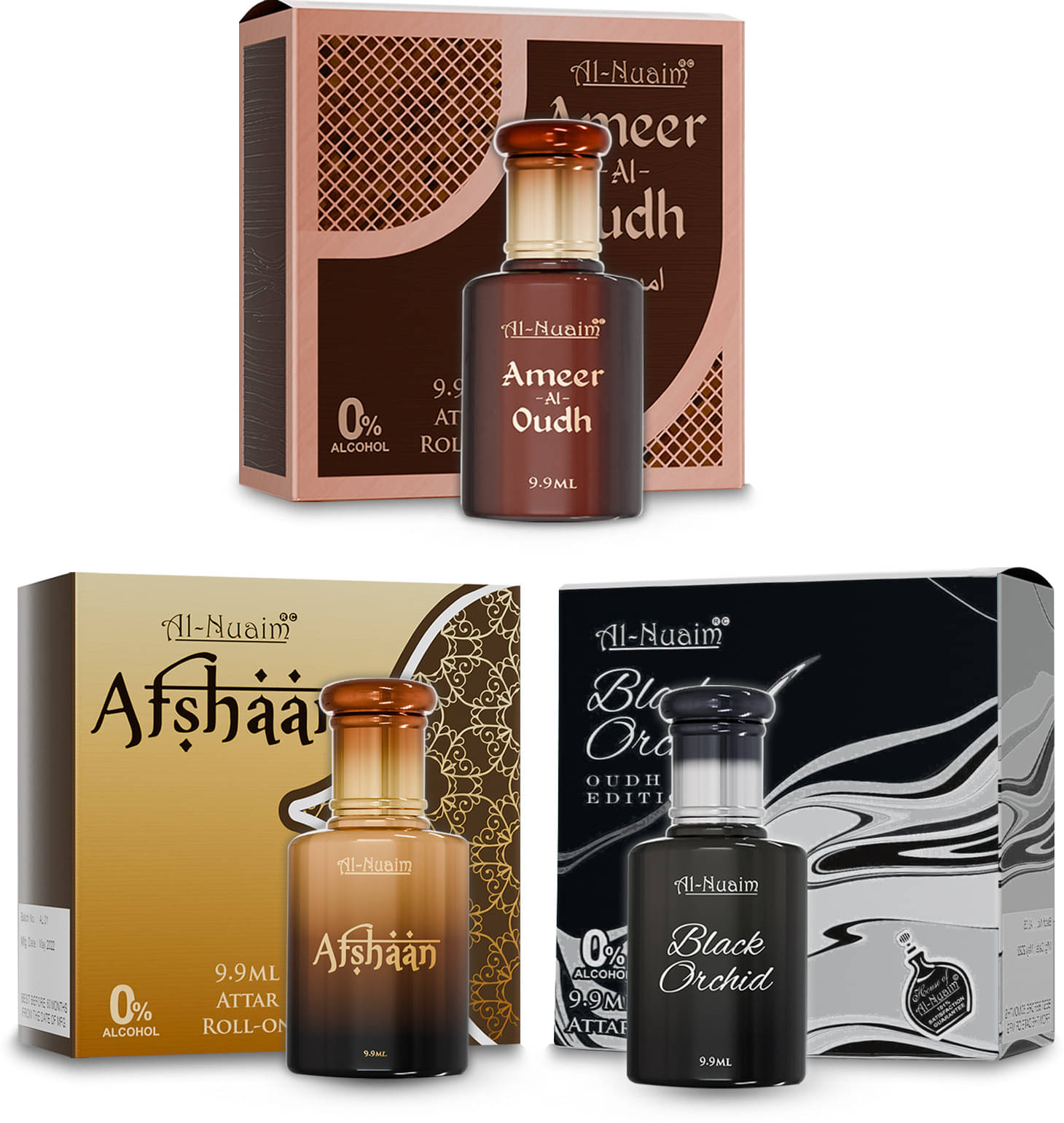     			Al-Nuaim Oud Non- Alcoholic Miniature Attar ( Pack of 3 )