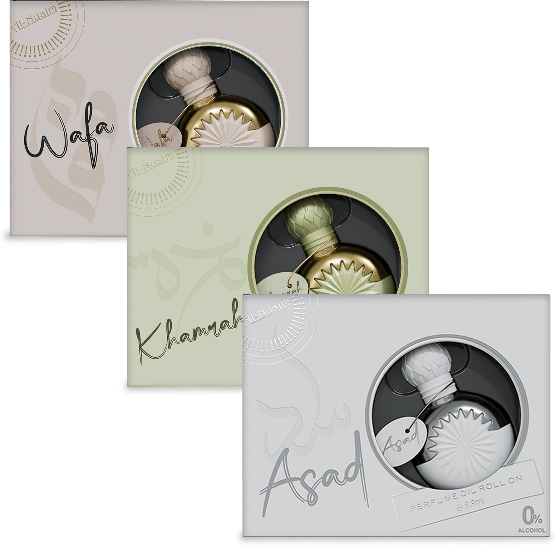     			Al-Nuaim Oud Non- Alcoholic Miniature Attar ( Pack of 3 )