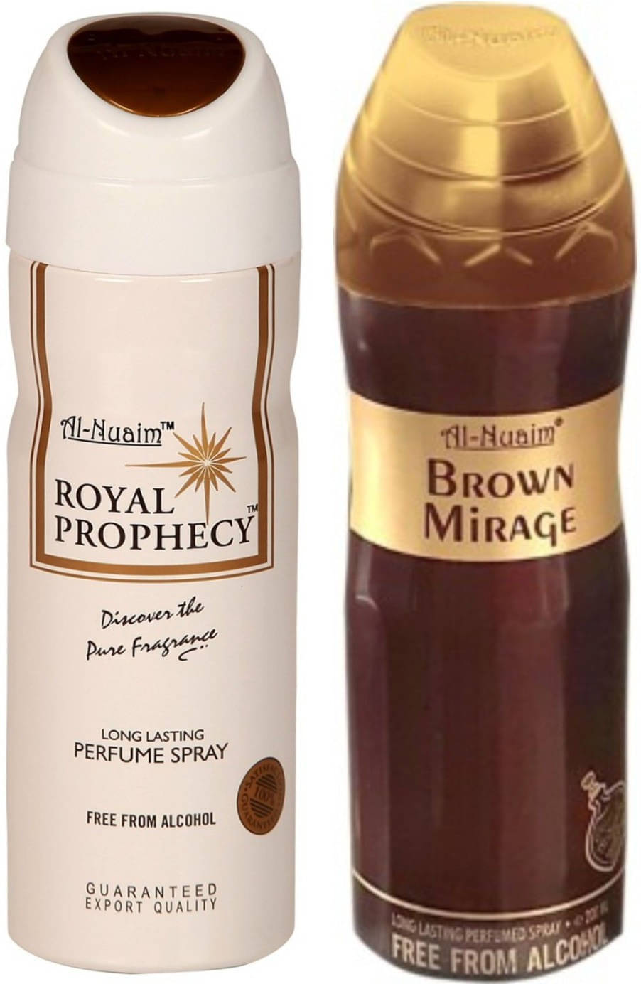     			Al-Nuaim Royal Prophecy & Brown Mirage No Alcoh Deodorant Spray for Unisex 100 ml ( Pack of 2 )